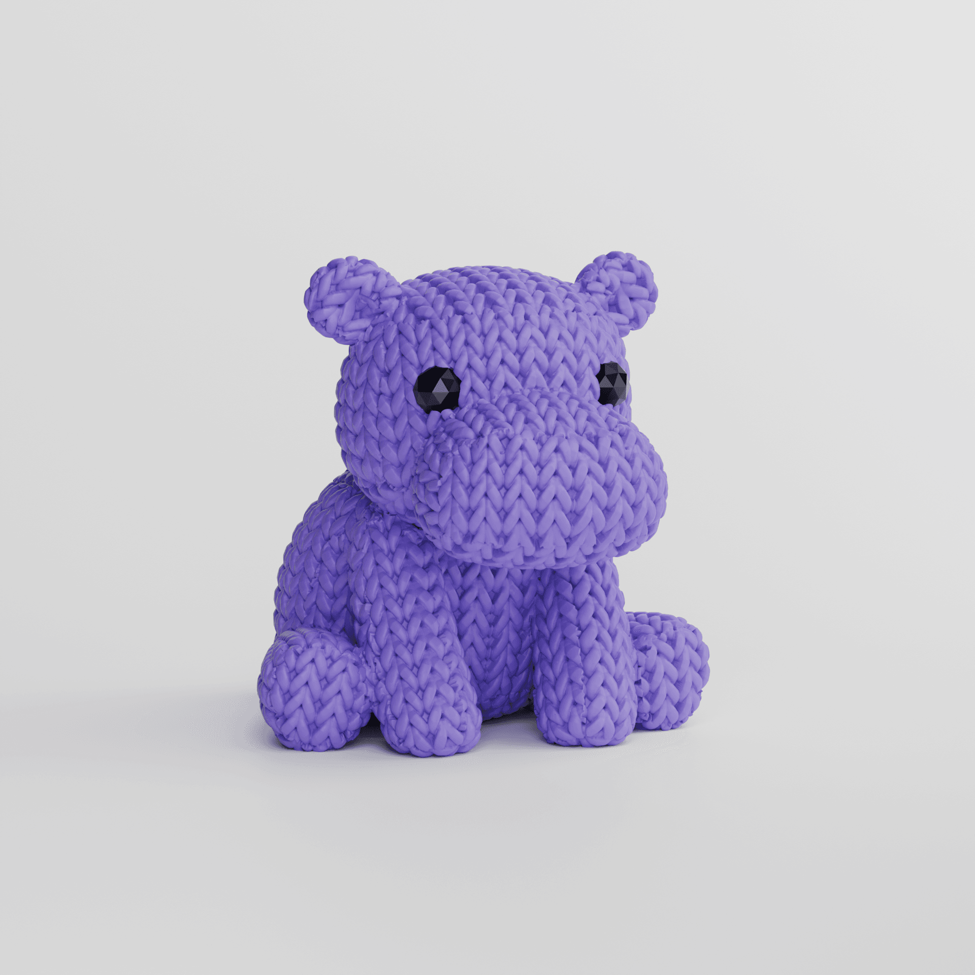 Knitted Hippo 3d model
