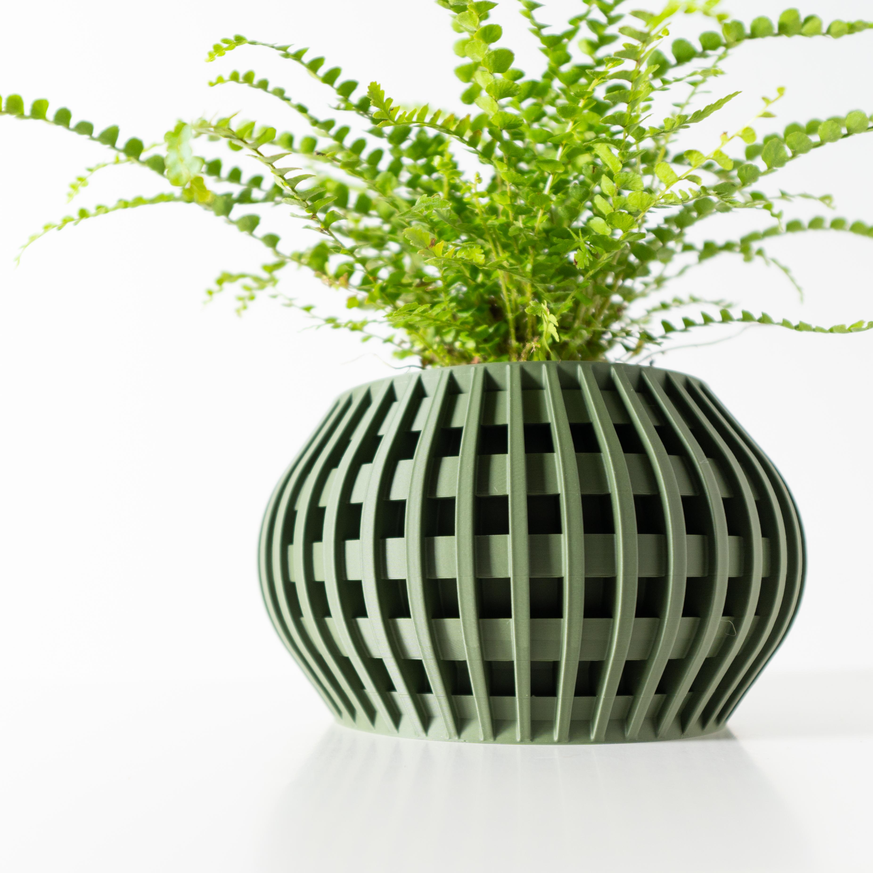 The Usio Planter Pot with Drainage Tray & Stand: Modern and Unique Home Decor for Plants 3d model