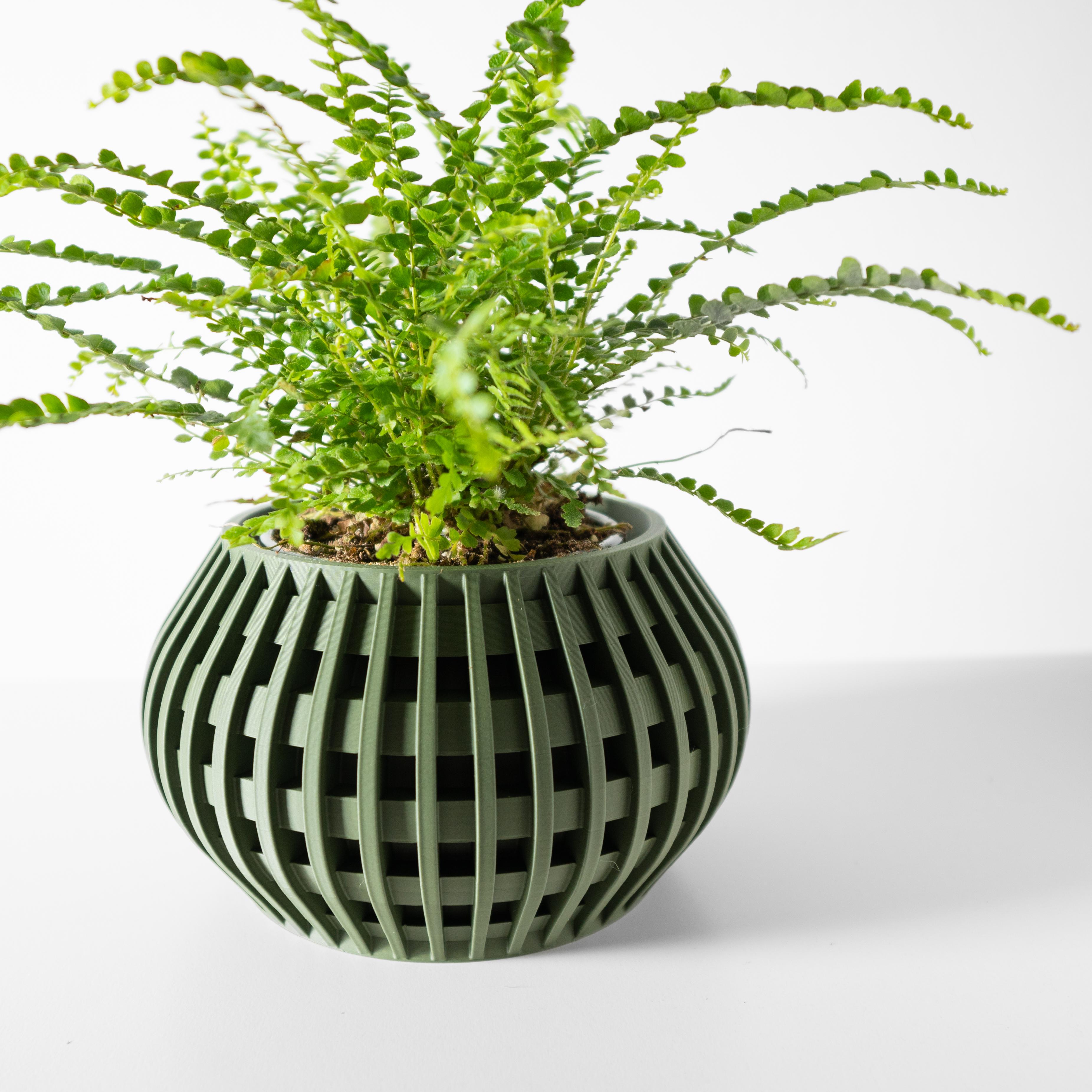 The Usio Planter Pot with Drainage Tray & Stand: Modern and Unique Home Decor for Plants 3d model