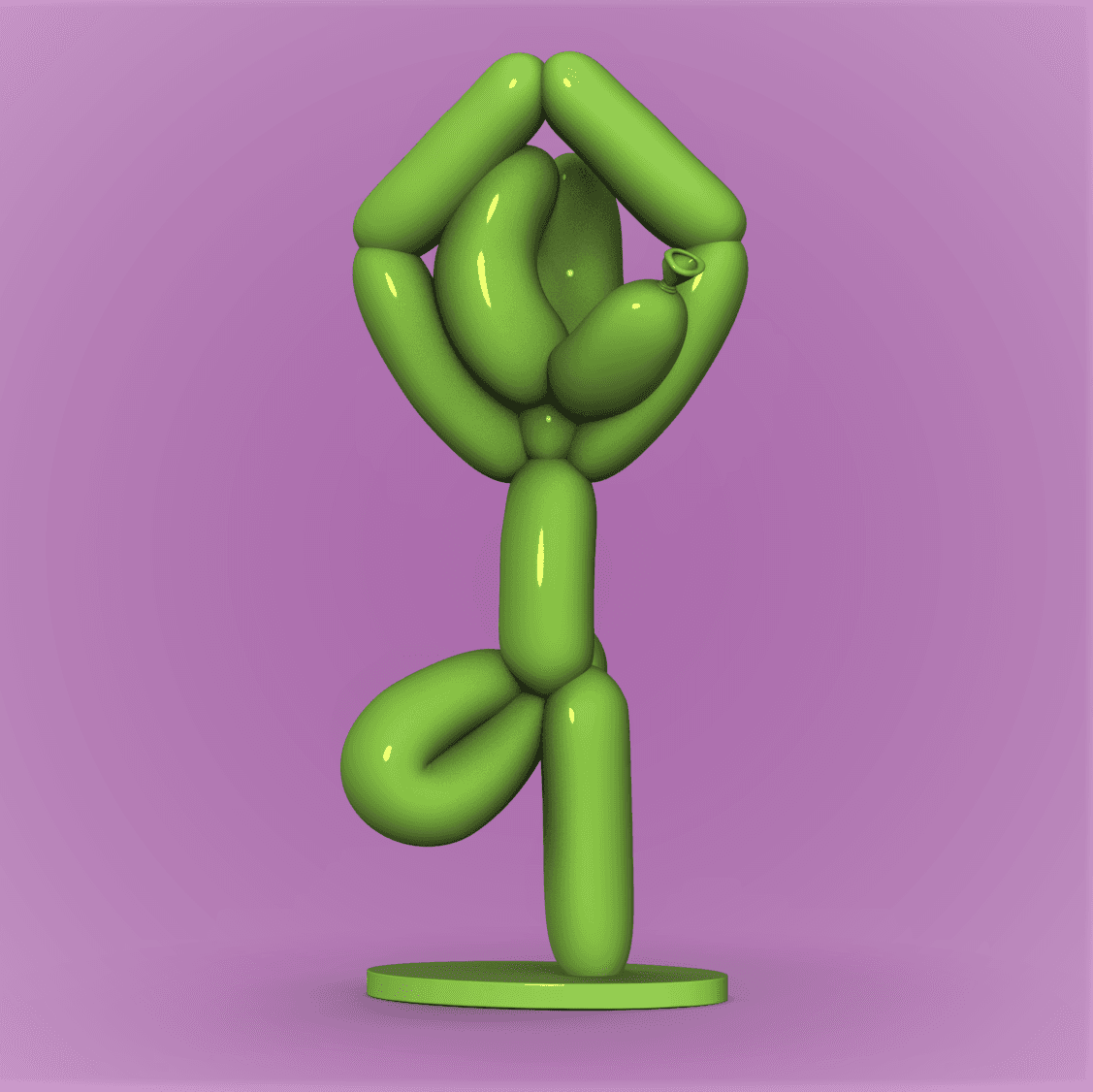 Balloon Dog Yoga -Tree Pose 3d model