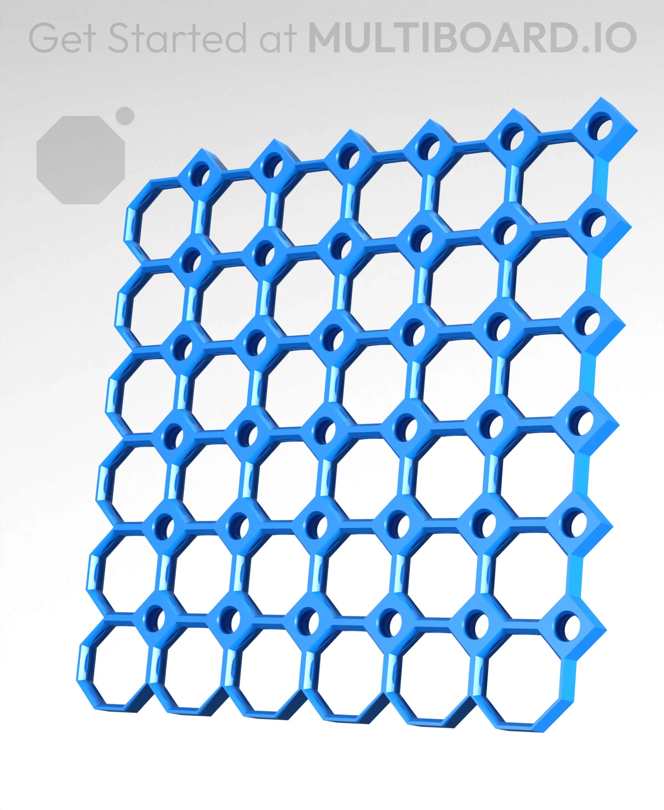 6x6 MU - Center Grid Interfitted - MultiBoard Octagon Plate 3d model
