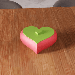 Heart Shaped Trinket Box with Lid 3d model