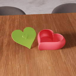 Heart Shaped Trinket Box with Lid 3d model