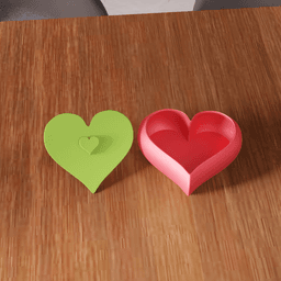 Heart Shaped Trinket Box with Lid 3d model