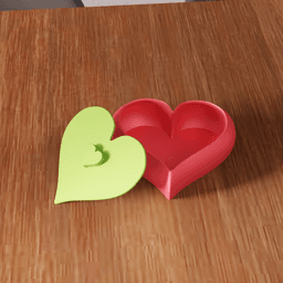Heart Shaped Trinket Box with Lid 3d model
