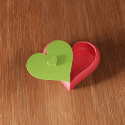 Heart Shaped Trinket Box with Lid 3d model