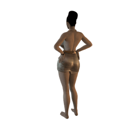 Curvy Woman in a Stylish Short Dress v2 3d model