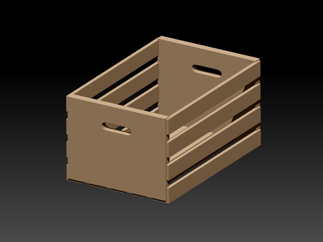 wooden fruit basket 3d model