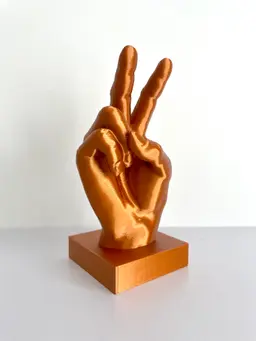 Hand Peace Sign Sculpture 3d model
