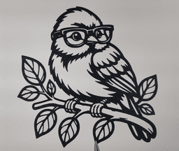 Cute Nerd Bird Wall Art.3mf 3d model