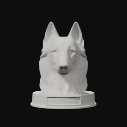 Belgian Tervuren Dog Bust with Nameplate - 3D Printable Dog Lover Gift 3d model