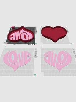 Love Heart Tray 3d model