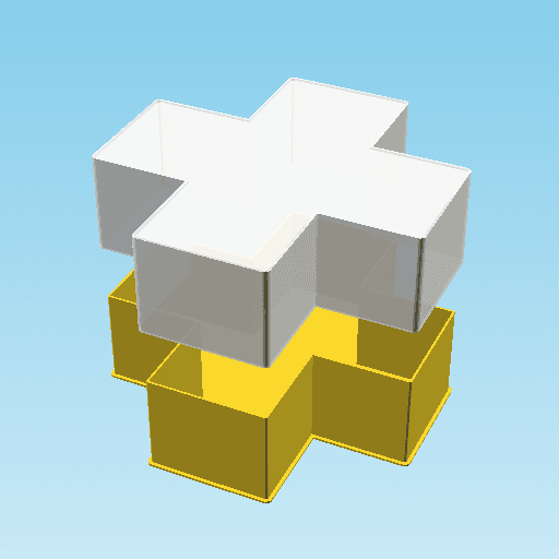 HEAVY GREEK CROSS, nestable box (v2) 3d model