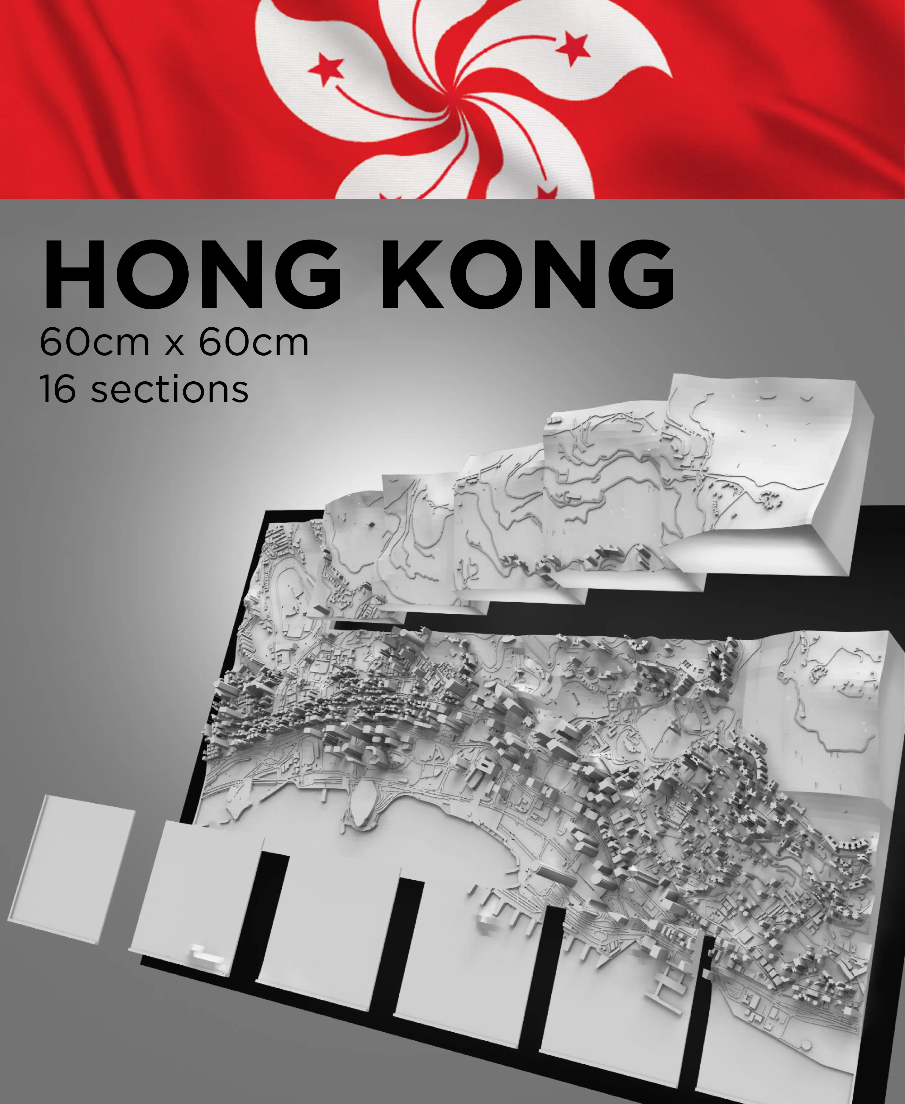 HONG KONG, Skyline 3d map 3d model