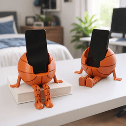 Basketball Phone Holder | Flexi Funny Desk Stand | Articulated Sports | Sitting Flexible Legs 3d model