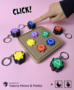 Squid Game Gonggi Catching Toy, Clicker Game & Keychain Version 3d model