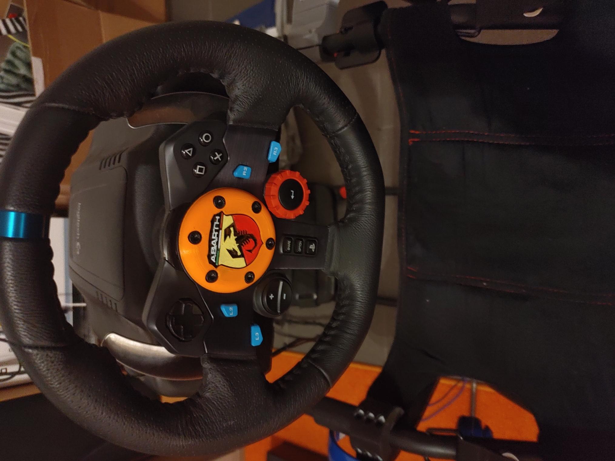 Abarth logo for Logitech G29 - Nice print, used an orange PLA filament and added some colour to the logo. - 3d model