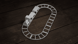 Train Set with Track – 50mm Gauge Railroad, Locomotive & Wagons 3d model