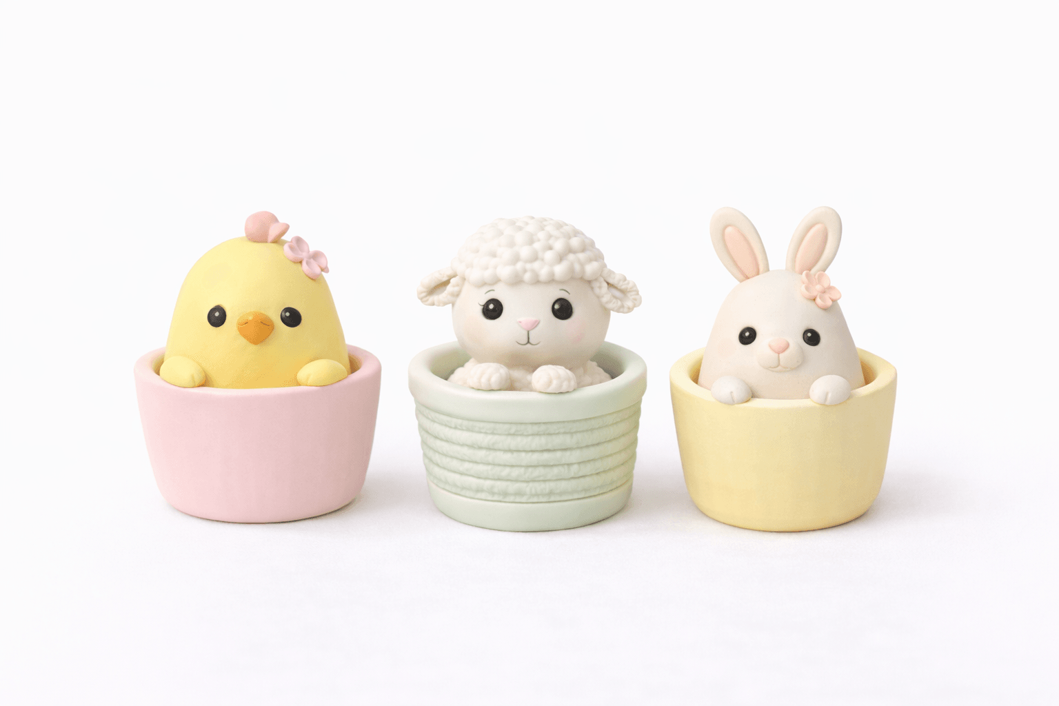 Mini Farm Animal Trio Spring STL 3d model