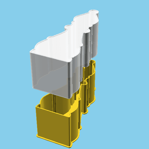 Chess Bishop piece, nestable box (v1) 3d model