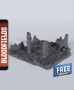 Large Ruins Terrain - With Free Dragon - 5e DnD Inspired for RPG and Wargamers 3d model
