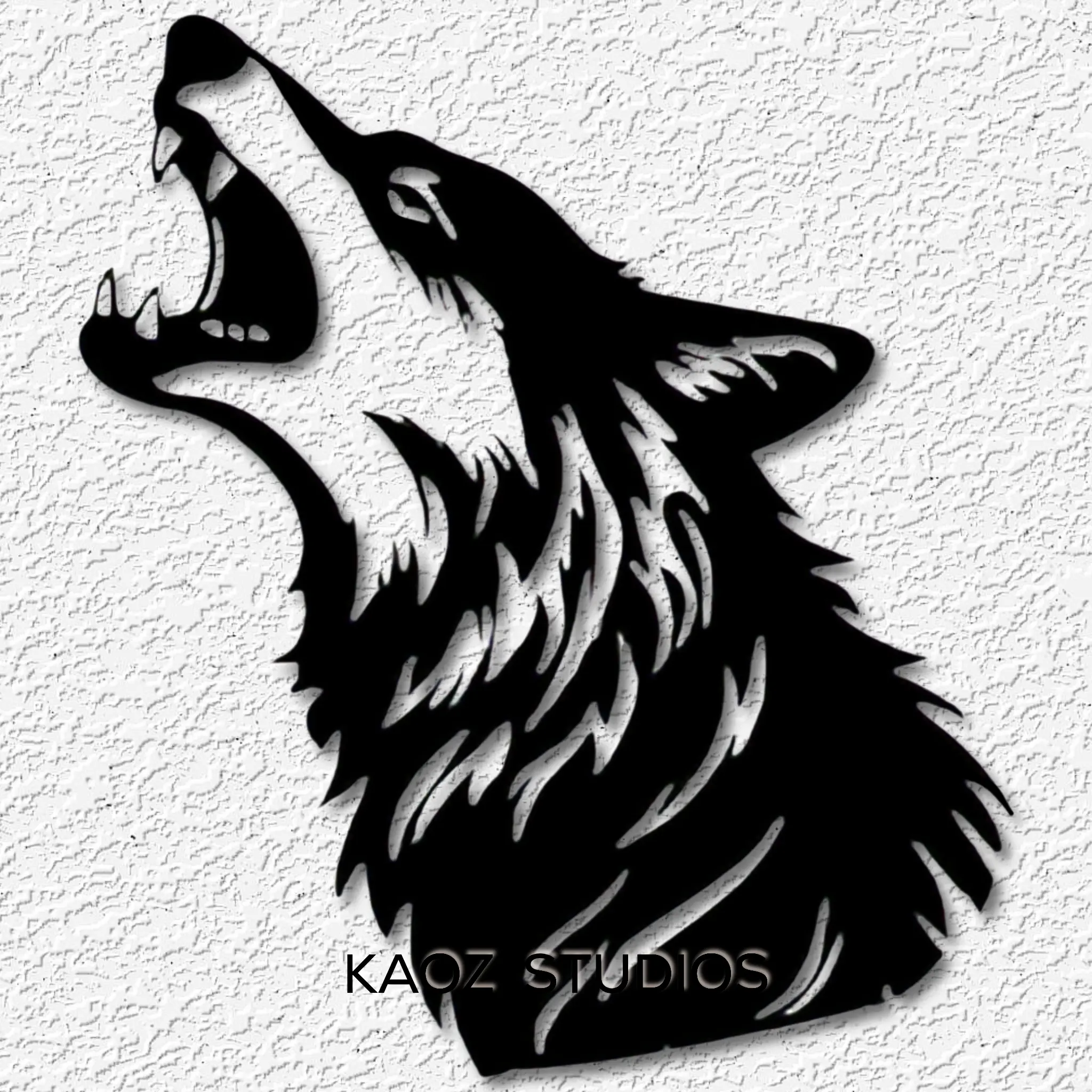 howling wolf wall art nature wall decor 3d model