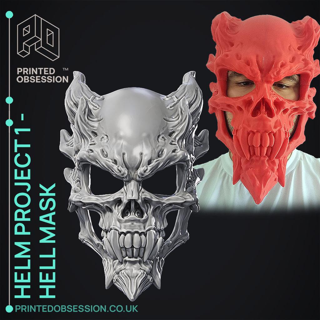 Hell Mask - Wearable - Halloween Mask 3d model