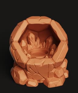 Crystal Cave Succulent Pot | Geode Planter | Fantasy Rock Desk Decor | Nature Inspired Statue 3d model