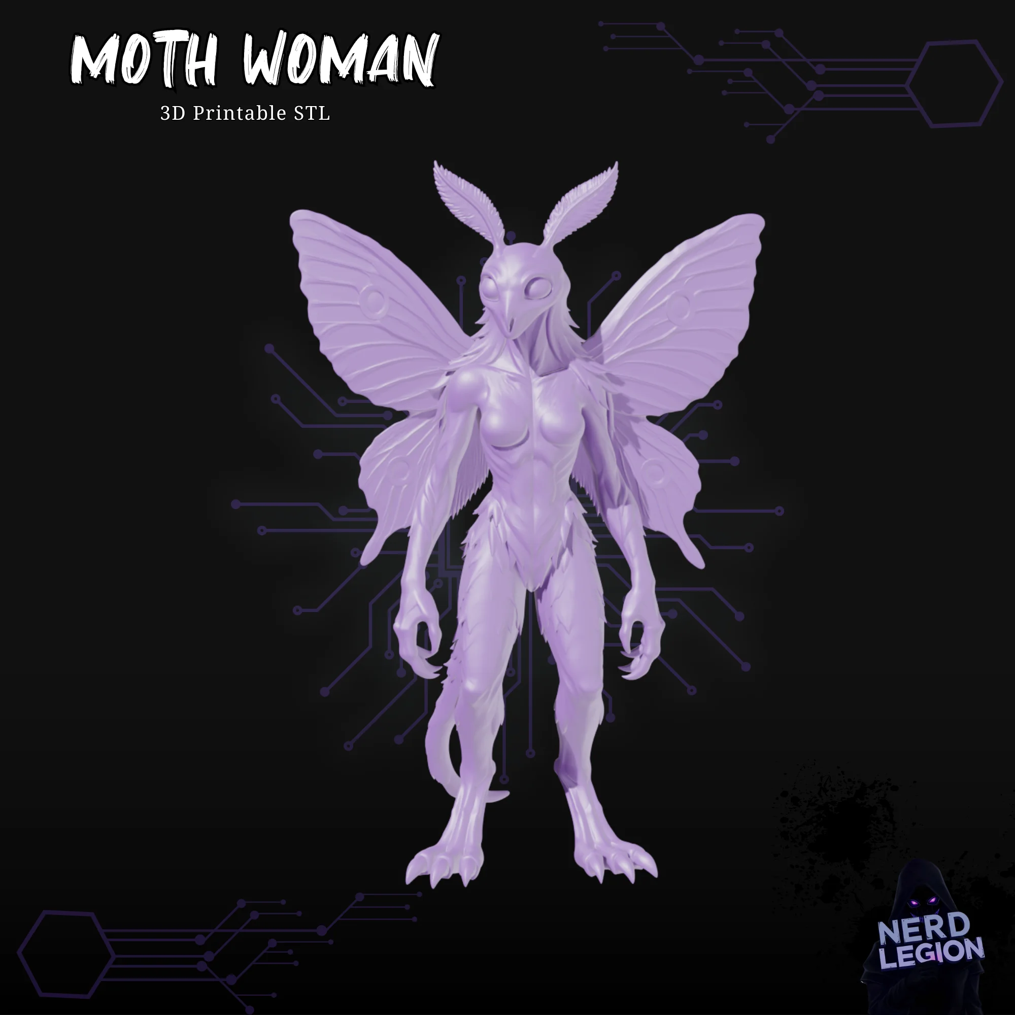 Moth Woman - Dungeons and Dragons 3D Model 3d model