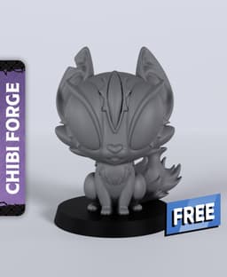 Chibi Blinking Cat - With Free Dragon - 5e DnD Inspired for RPG and Wargamers 3d model