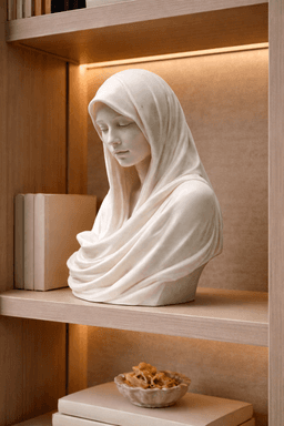 Veiled Madonna Inspired Bust STL – Religious Marble Sculpture 3d model