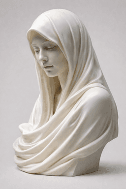 Veiled Madonna Inspired Bust STL – Religious Marble Sculpture 3d model