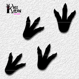 4 dinosaur tracks wall art prehistoric decor 3d model