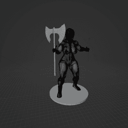 Barbarian Woman with an Axe v2 3d model