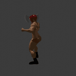 Barbarian Woman with an Axe v2 3d model