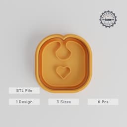 Bib Cookie Cutter & Stamp Set, 6-Piece, S/M/L Sizes, Perfect for Cookies & Fondant PRODUCT_3590 3d model