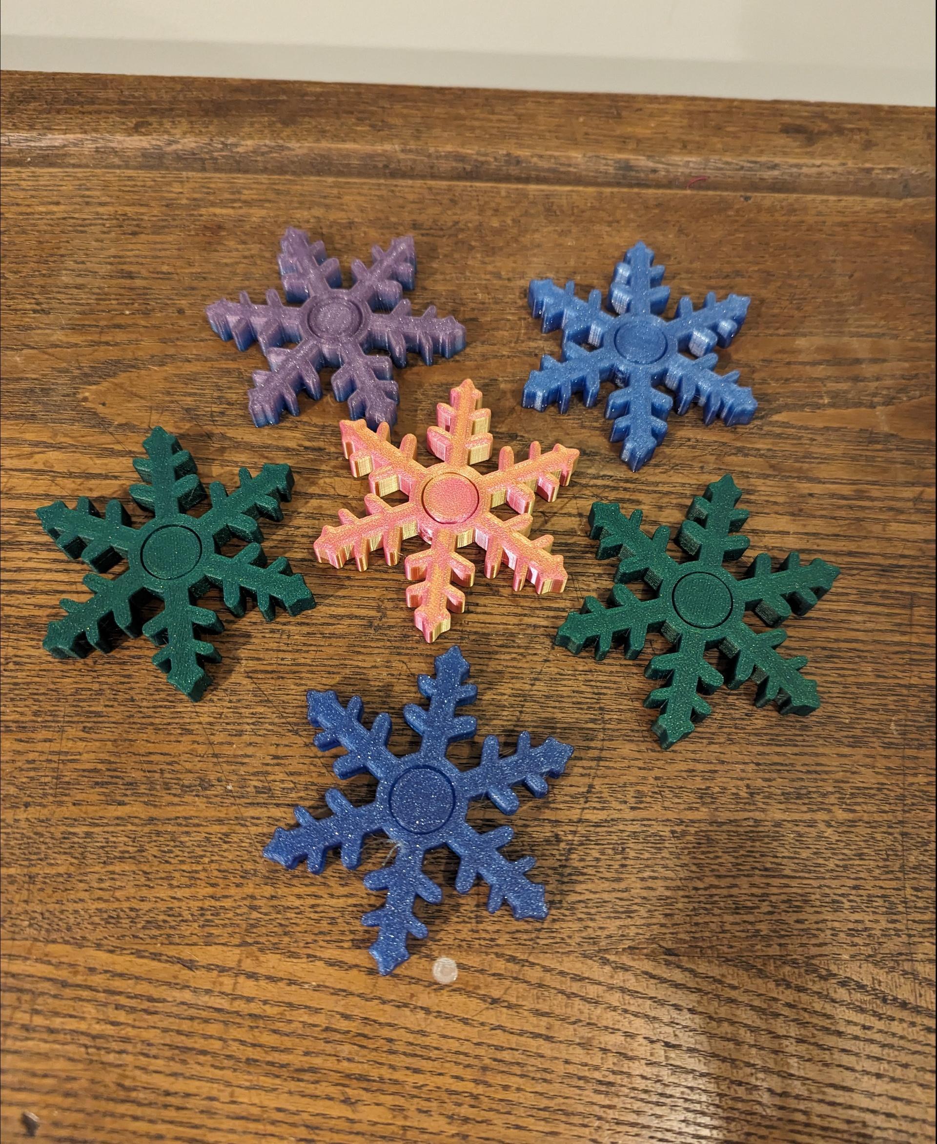 Snowflake Fidget Spinner (Classic) - Printed in
@Proto_pasta OG Nebula, Cloverleaf Metallic Green, and some @aceaddity Gold RoseRed - 3d model