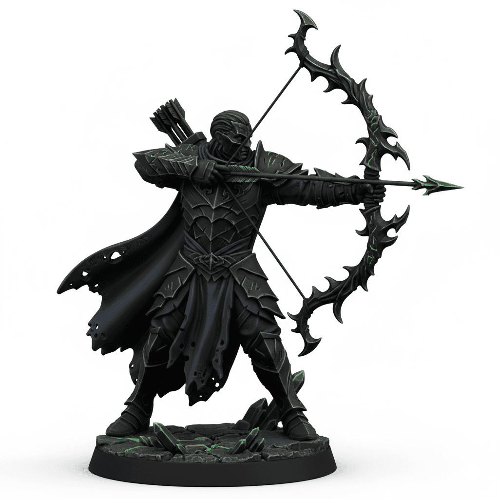 Dark Ranger Cursed Longbow Premium STL Design 3d model