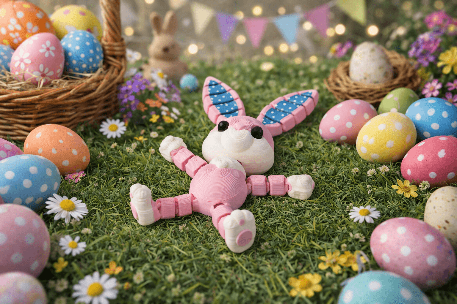 Flexi Easter Bunny — Articulated Fidget Toy Rabbit 3d model