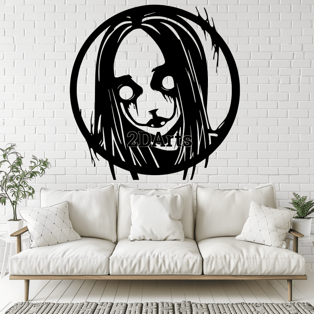 Horror Girl Face 2D Wall Art/Window Art - Digital STL & SVG File for 3D Printing or Laser Cutting 3d model