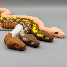 Articulated Ball Python | Pre-Painted + Optional 8mm Glass Eye Version 3d model