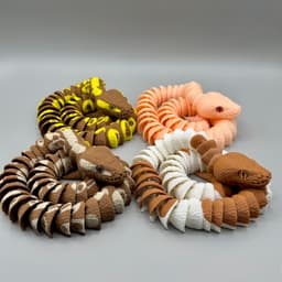 Articulated Ball Python | Pre-Painted + Optional 8mm Glass Eye Version 3d model