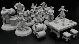 FREE PROPS Table Fantasy Miniatures 32mm STL for TTRPG 3d model