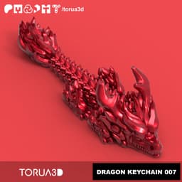 Articulated Dragon Keychain 007 - Print in place - No supports - 3mf - STL 3d model