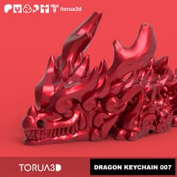 Articulated Dragon Keychain 007 - Print in place - No supports - 3mf - STL 3d model