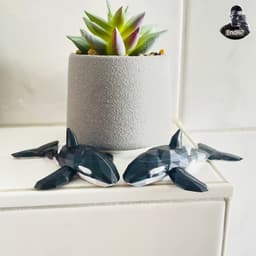 Flexi Orca Whale - Low Poly - Articulated - Print in Place - No Supports 3d model