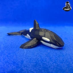 Flexi Orca Whale - Low Poly - Articulated - Print in Place - No Supports 3d model