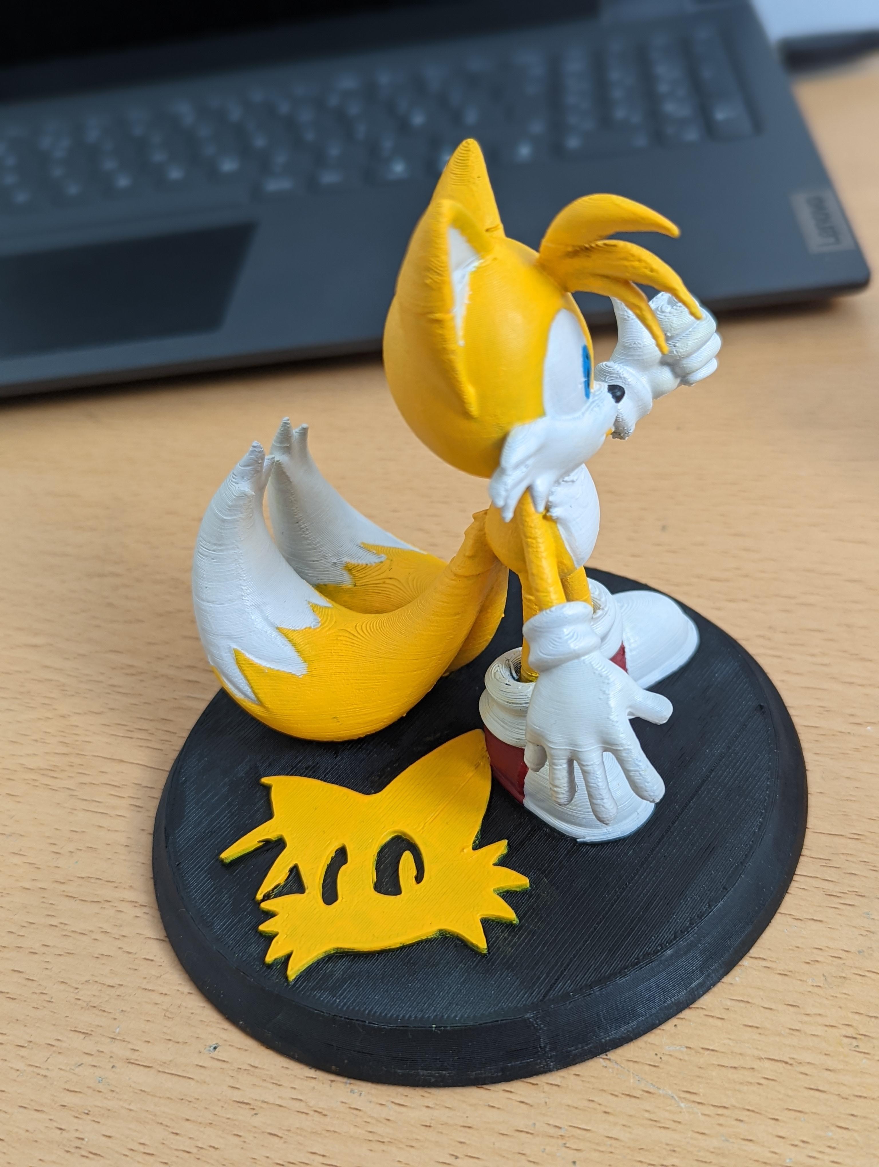 Tails - Sonic The Hedgehog - Fanart  - Made and painted this, my settings weren't perfect but it's a great model - 3d model