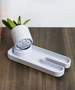 Desk Tray with Phone Stand & Twist-Off Planter 3d model