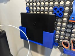 Fits my iFixit Manta toolkit perfectly. It was a little tricky to get all three snap connectors pushed into my wall-mounted Multiboard, due to the flex, but I was able to stick some previously-printed offset pieces behind the Multiboard grid as support and get everything to snap. Thanks for the model! 3d model